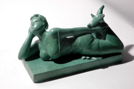 lounging_front_bronze_sculpture
